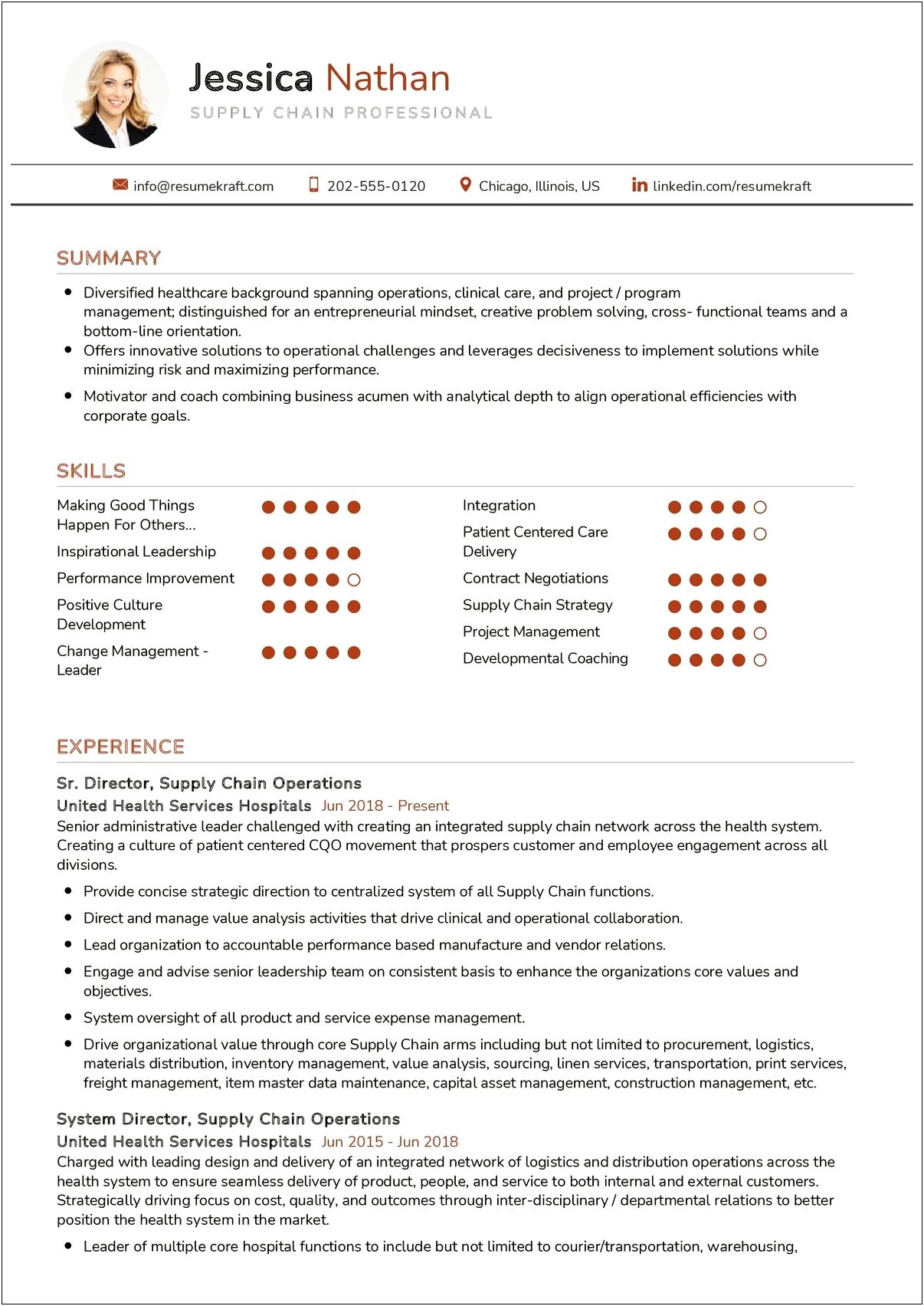 Resume Details On Supply Chain Management