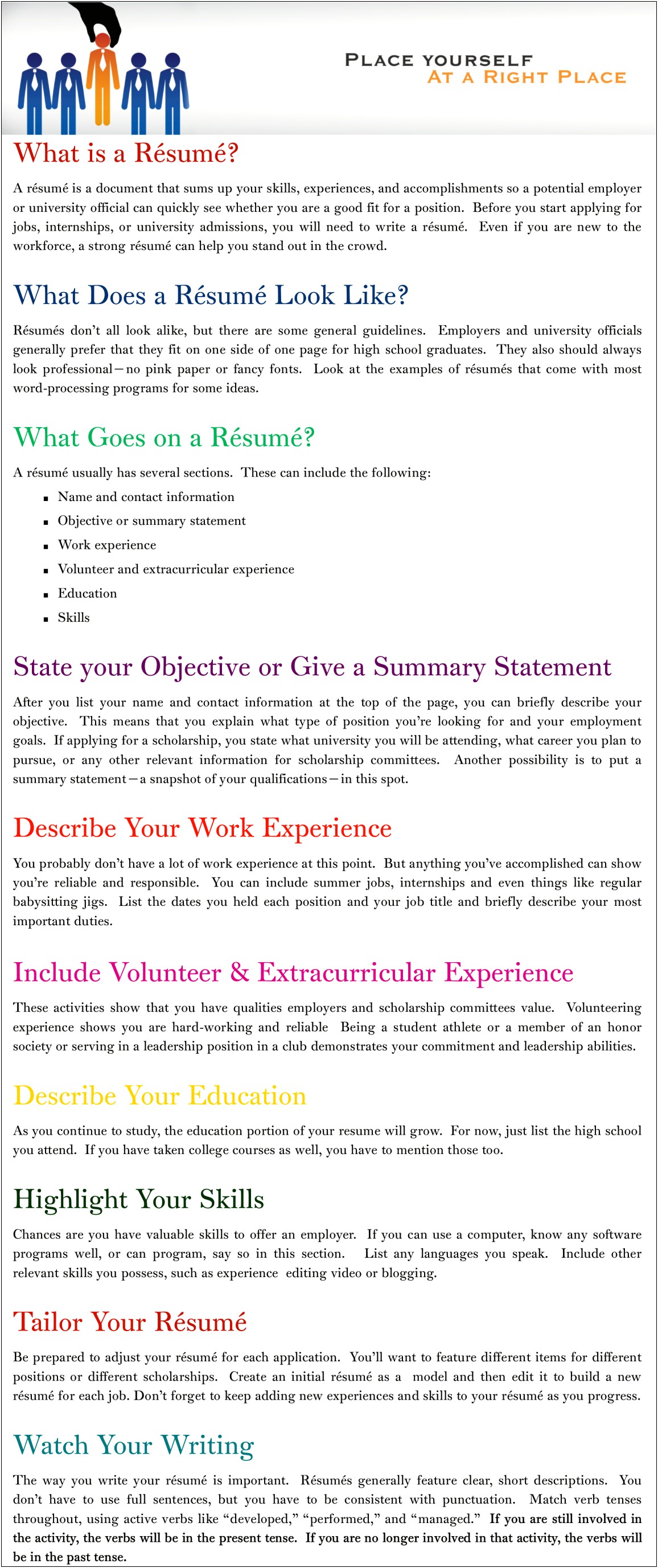 Resume Education Section High School Template