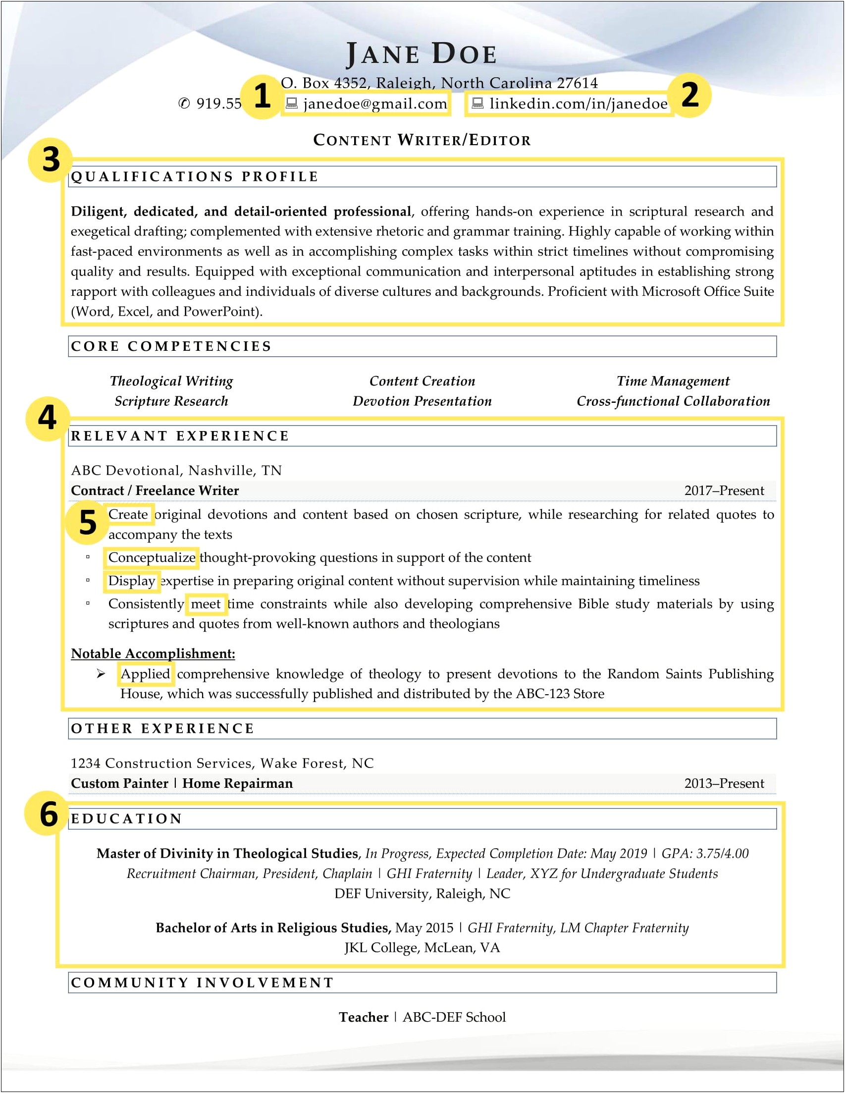 Resume Example For A College Graduate
