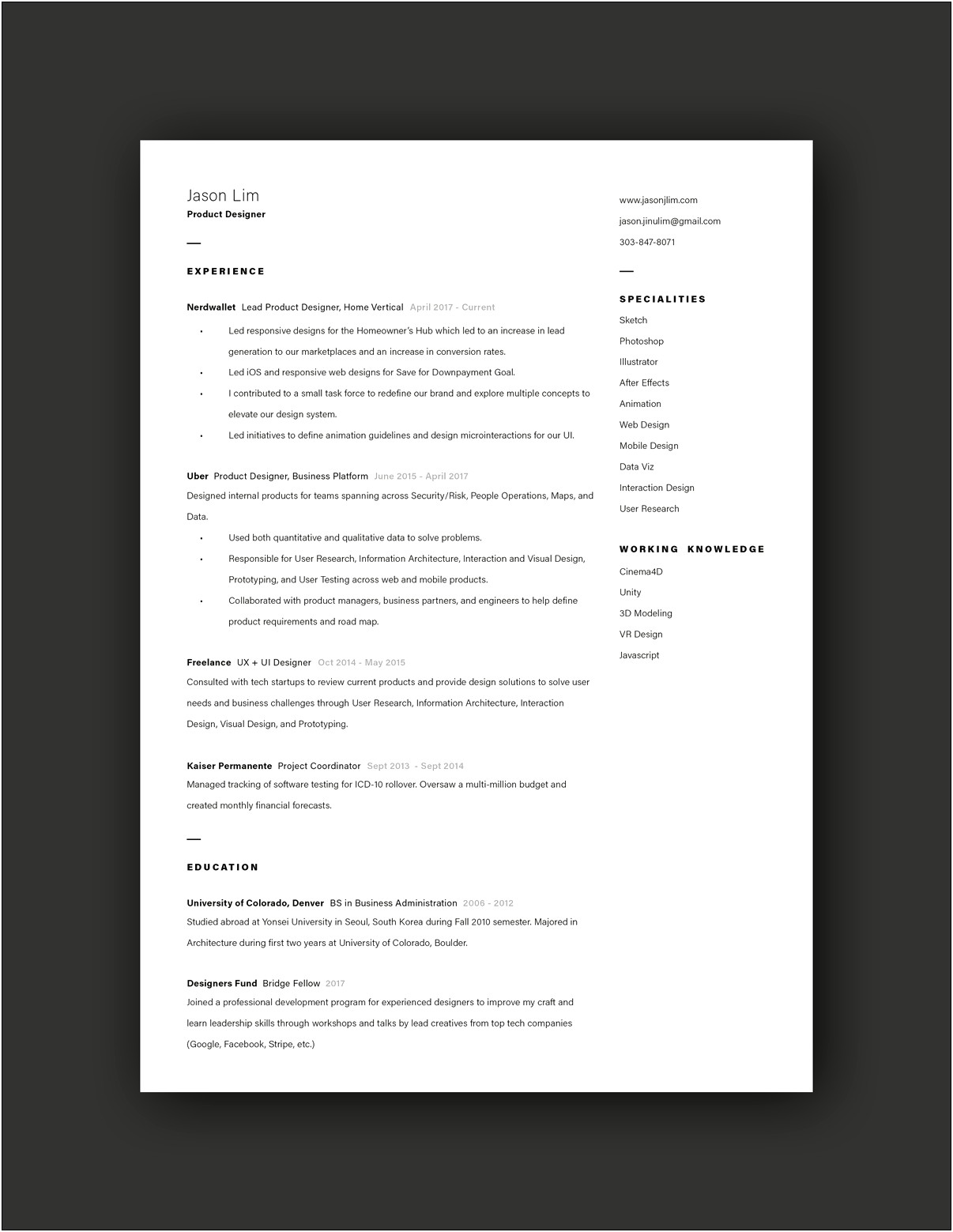 Resume Example For Job Application Pdf