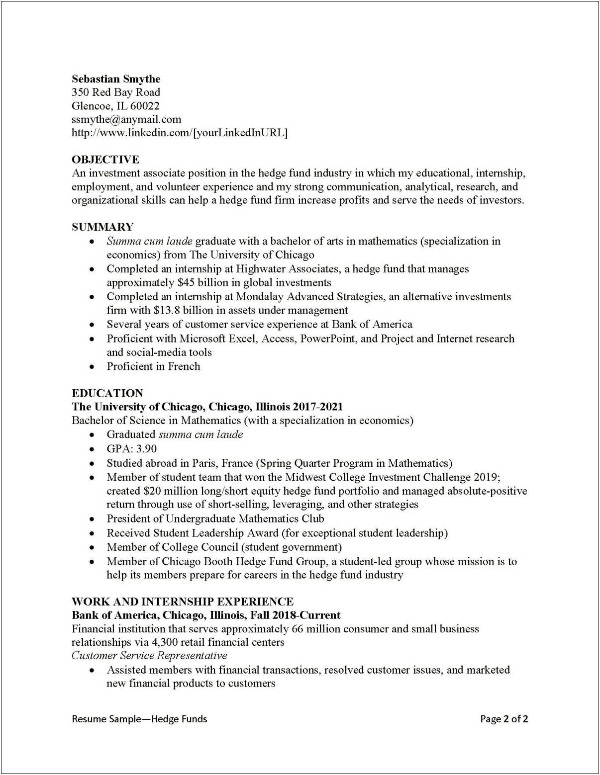 Resume Example For Long Term Employment