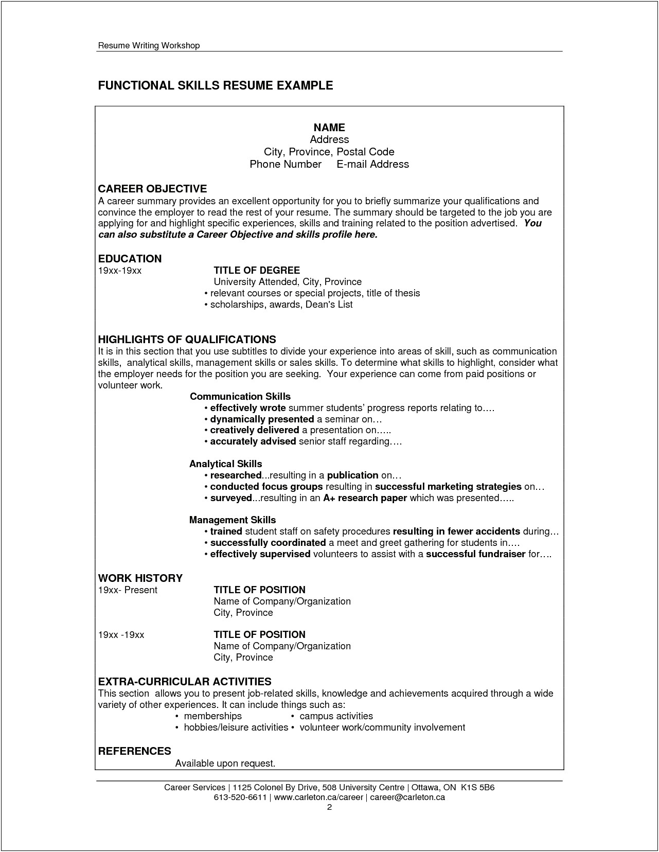 Resume Example With A Profile Section