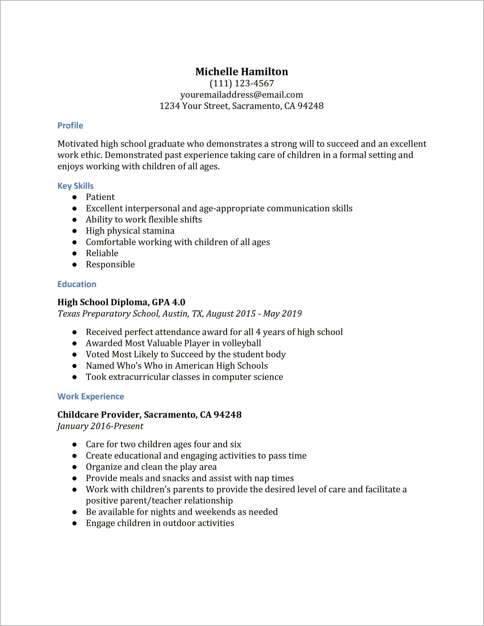 Resume Examples 2019 For Older Adults