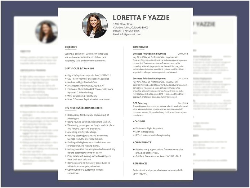 Resume Examples For Becoming A Flight Attendant