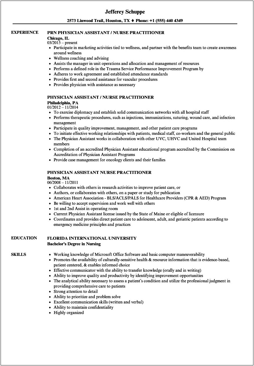 Resume Examples For Cnp Position With School System