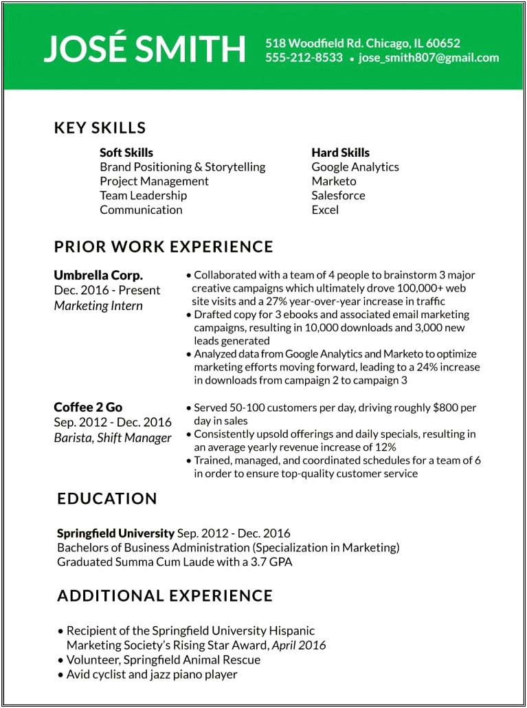 Resume Examples For Customer Service For First Job