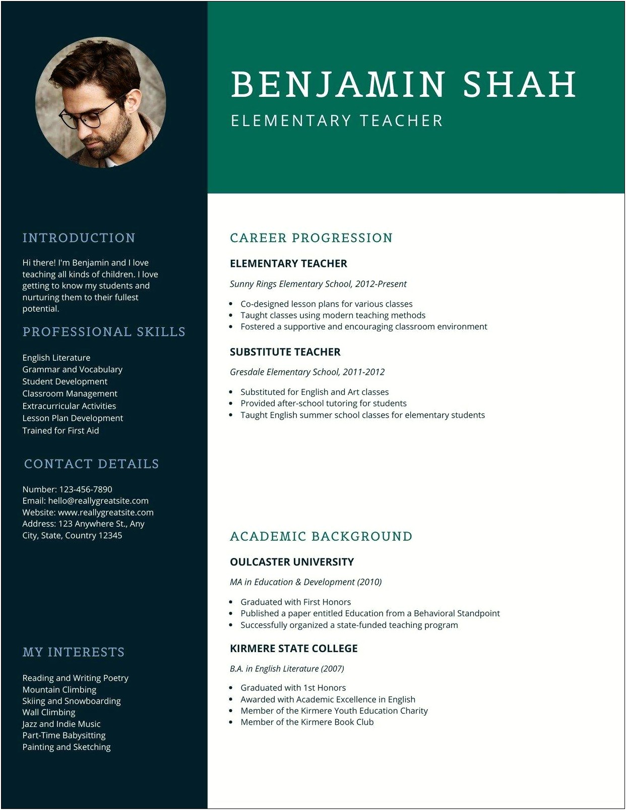 Resume Examples For Education Jobs Pictures