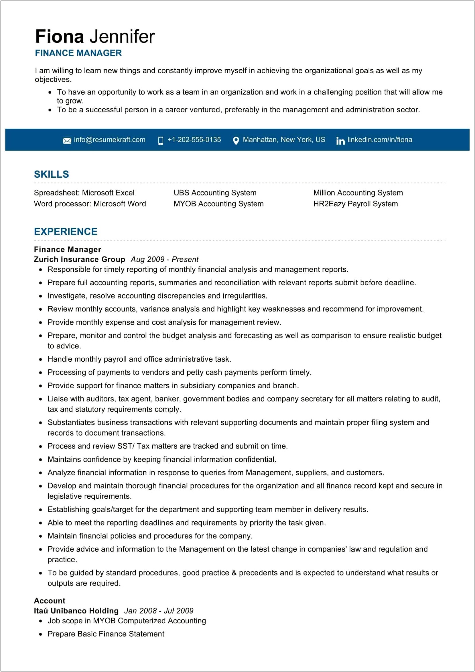 Resume Examples For Key Account Manager