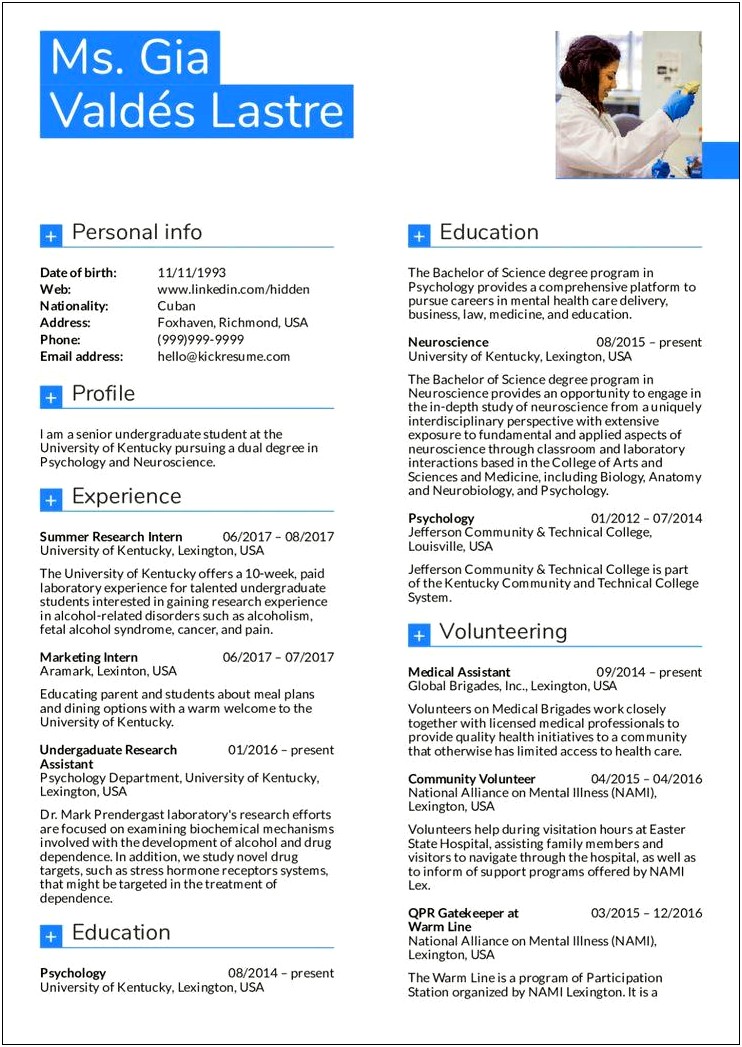 Resume Examples For Ph.d Student