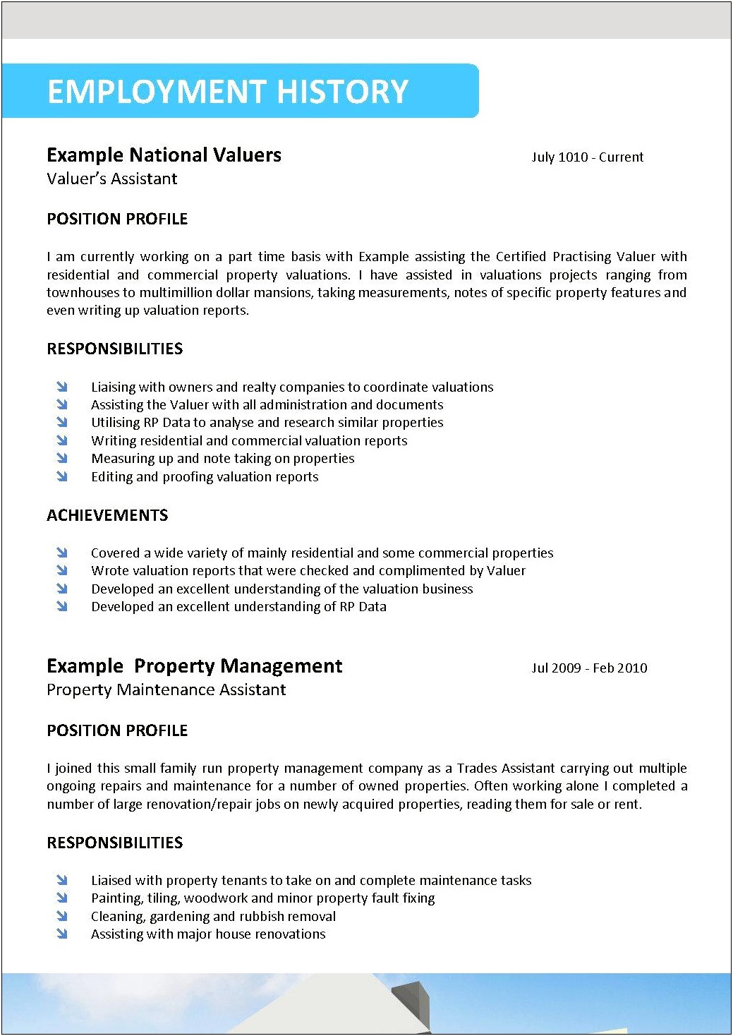Resume Examples For Real Estate Assistant