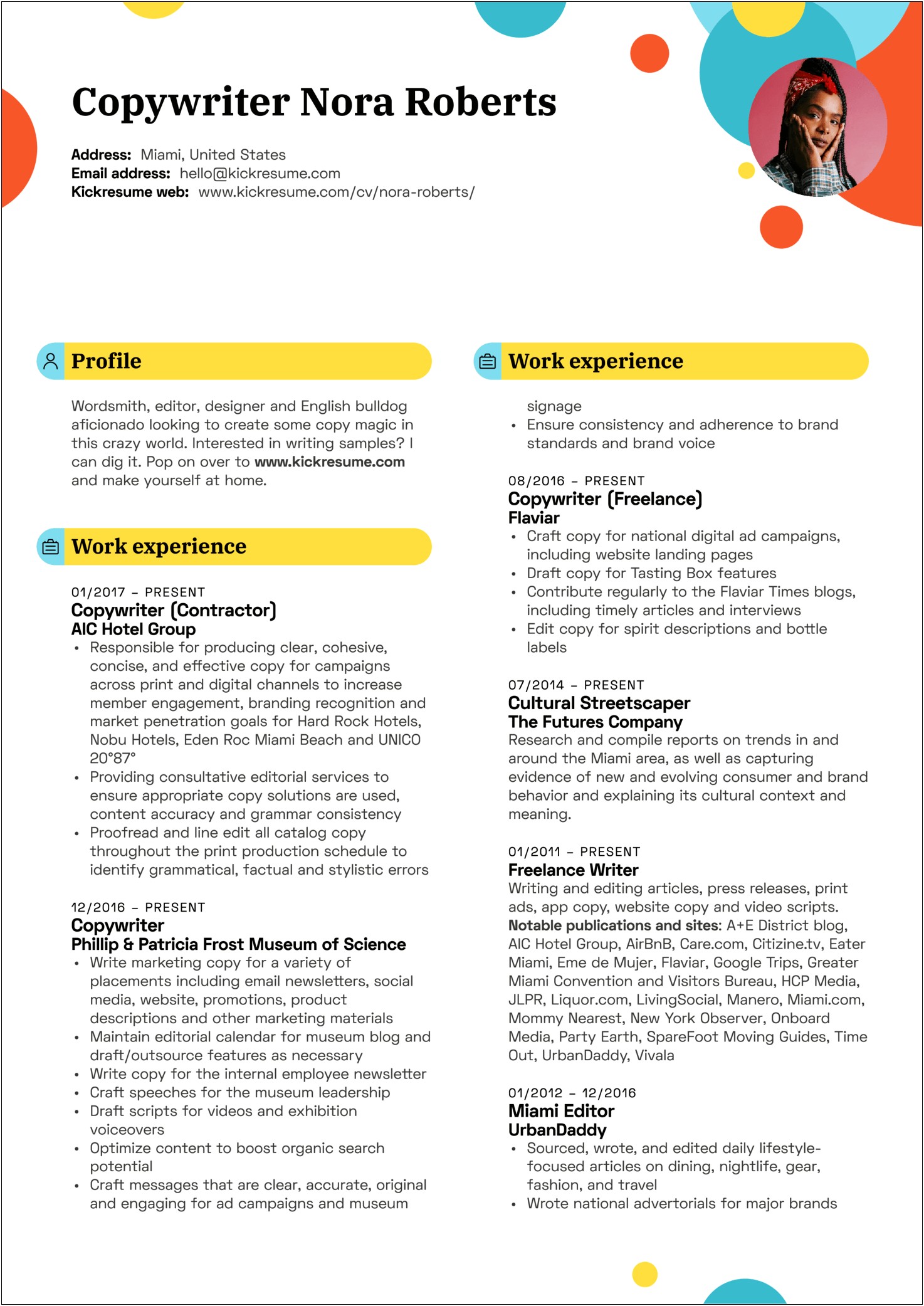 Resume Examples For Web Copy Editor