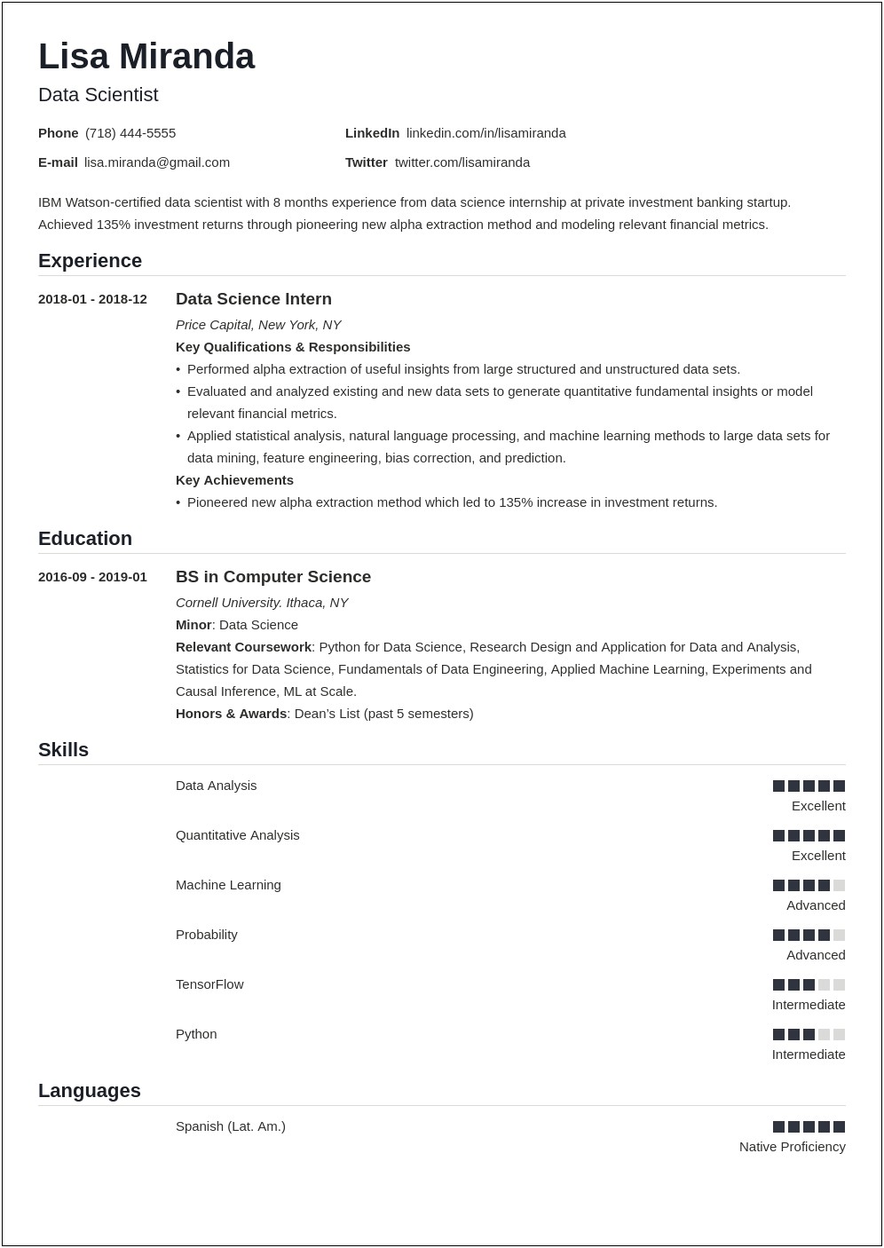 Resume Examples Just Out Of College