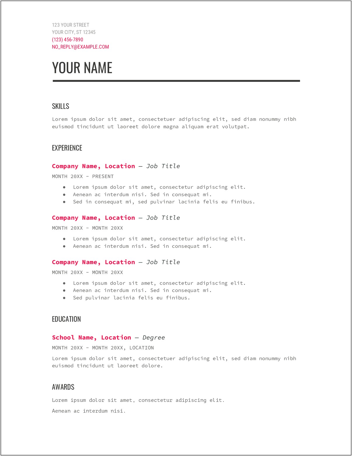 Resume Examples To Copy And Paste