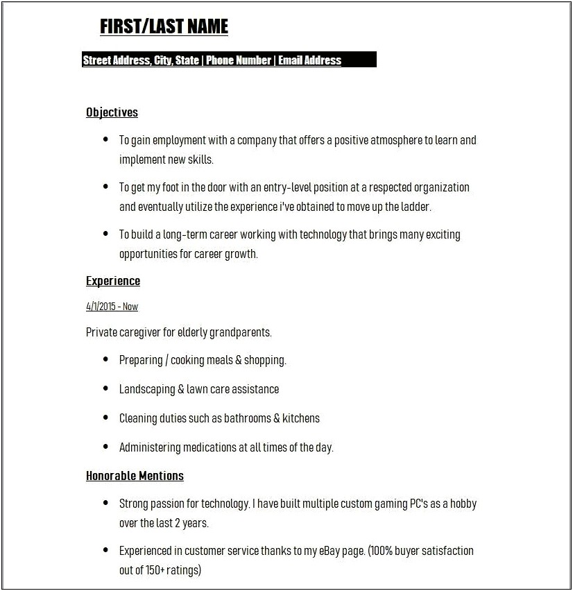 Resume Examples With Ged And Some College