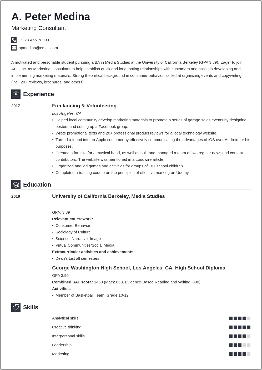 Resume Extracurricular Activities Or More Info About Experience