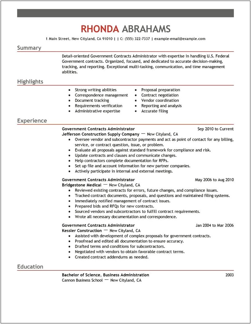 Resume For A Federal Government Job