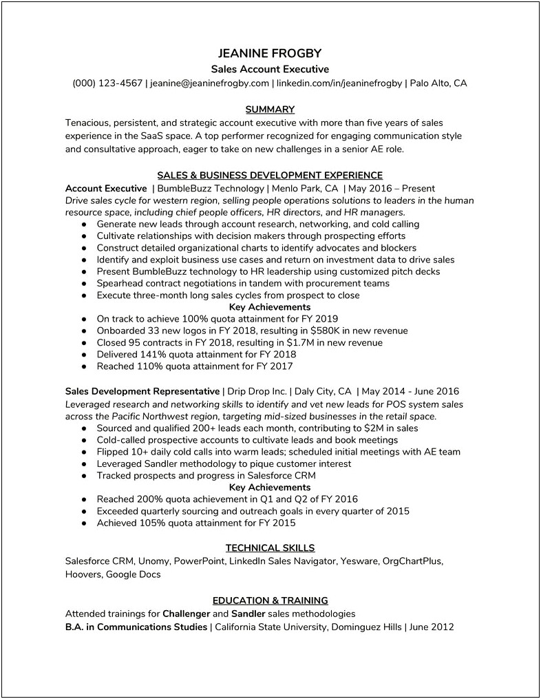 Resume For A Job Training Role