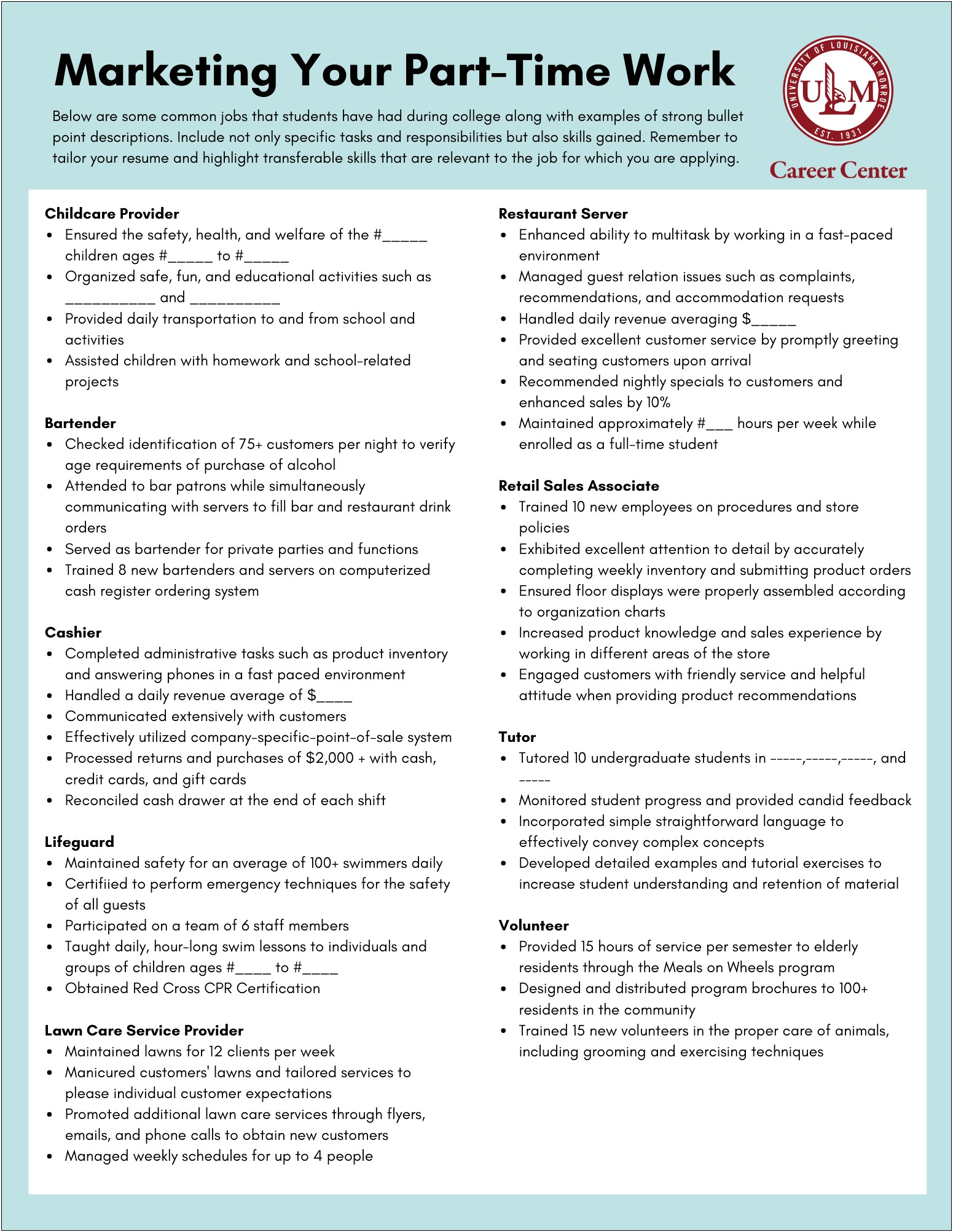 Resume For A Managed Service Provider It