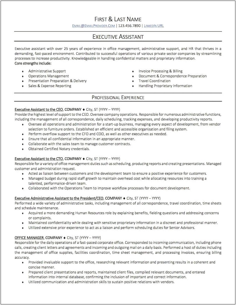 Resume For An Office Assistant Job
