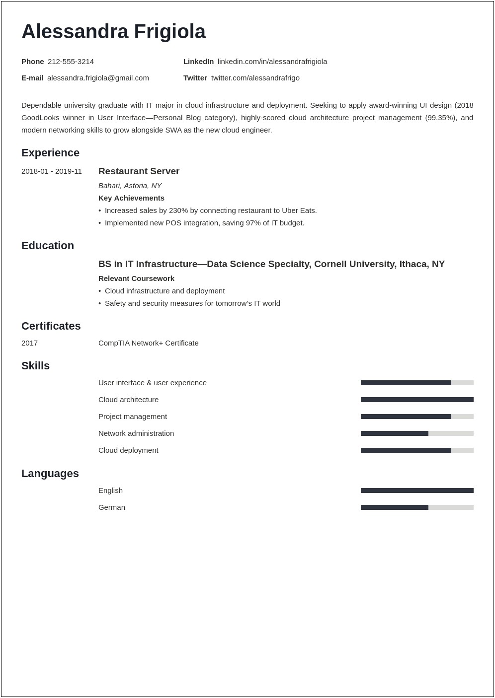 Resume For Beginners With Little Experience
