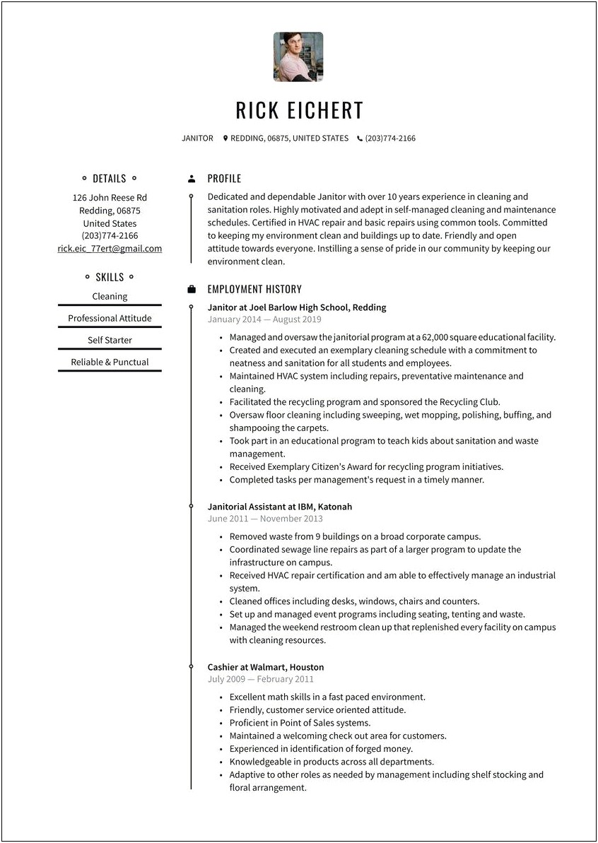 Resume For Cleaner With No Experience