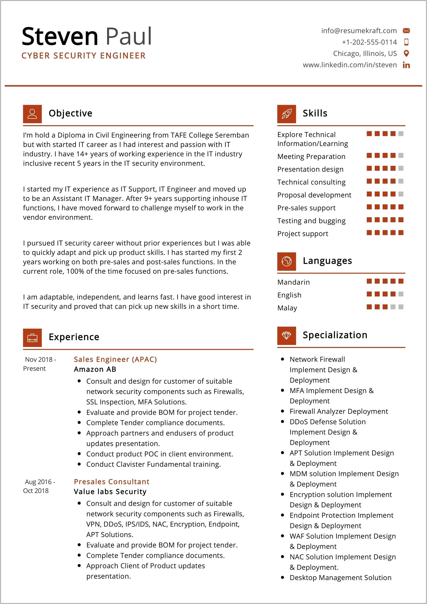 Resume For Cyber Security Analyst Example