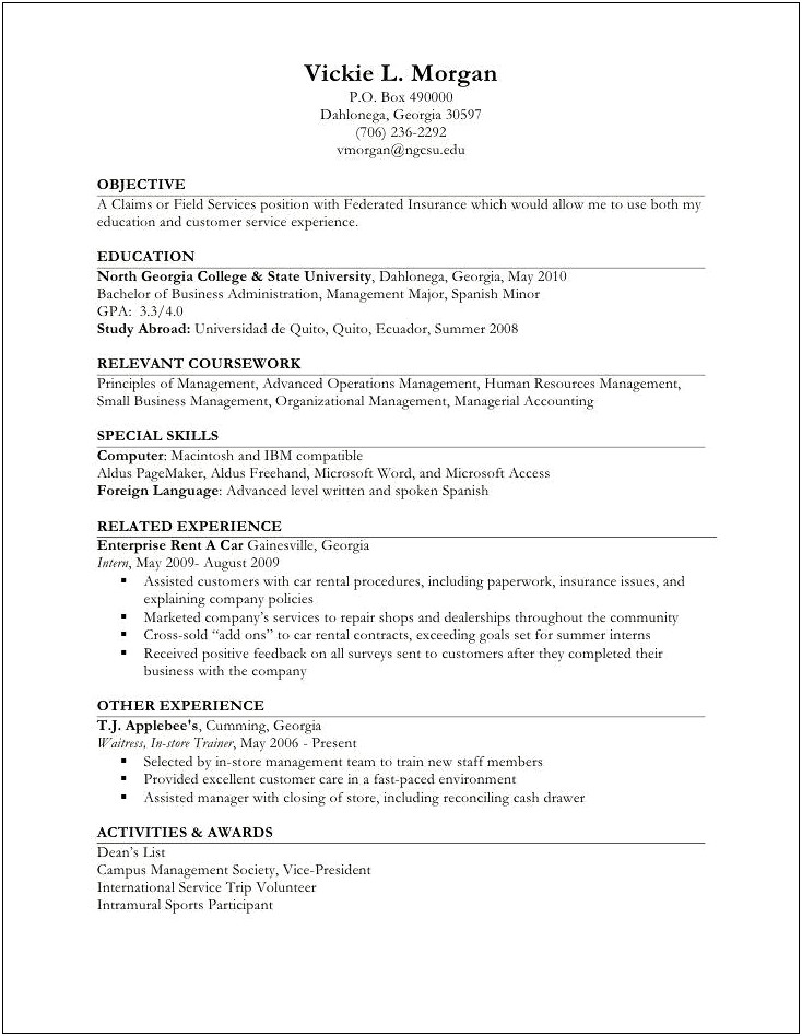 Resume For Industry Work No Experience Research