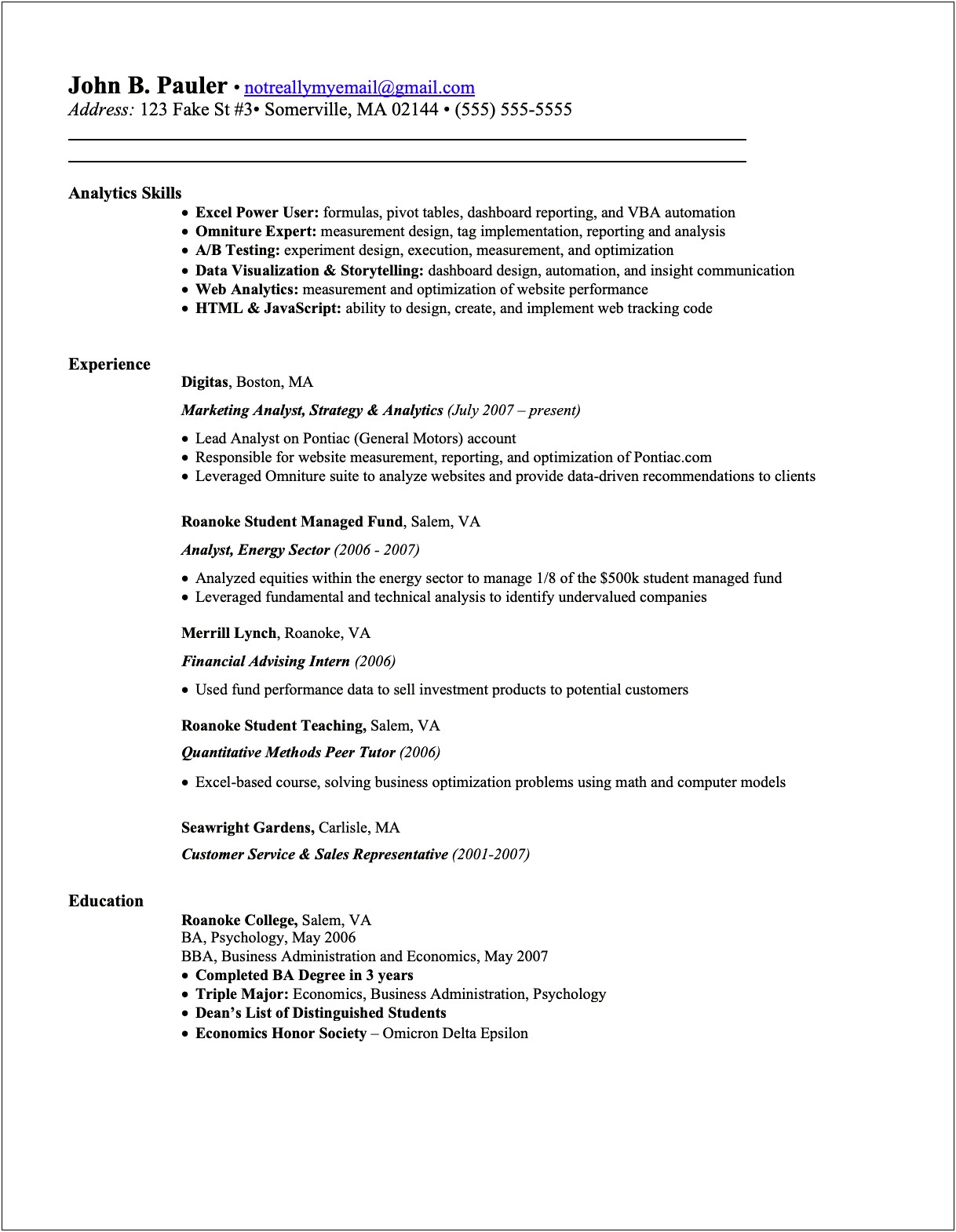 Resume For Intelligence Analyst No Experience