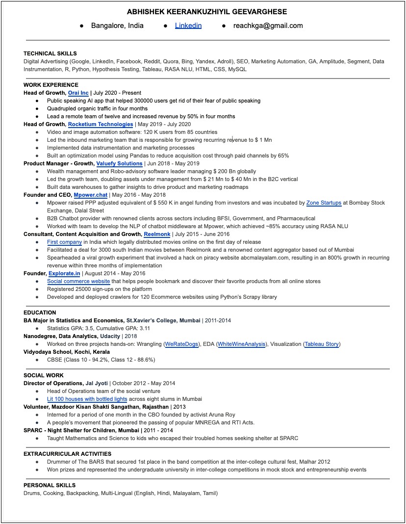 Resume For Job At Google Quora