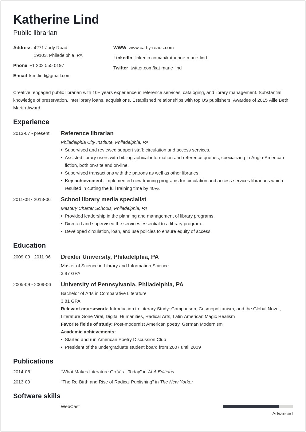 Resume For Library Assistant Position With No Experience