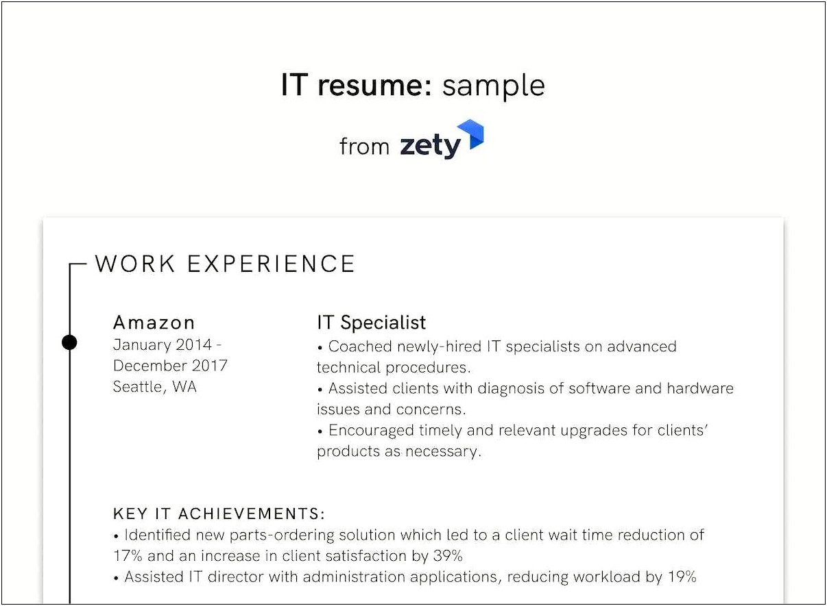 Resume For Looking For A Job In Technology