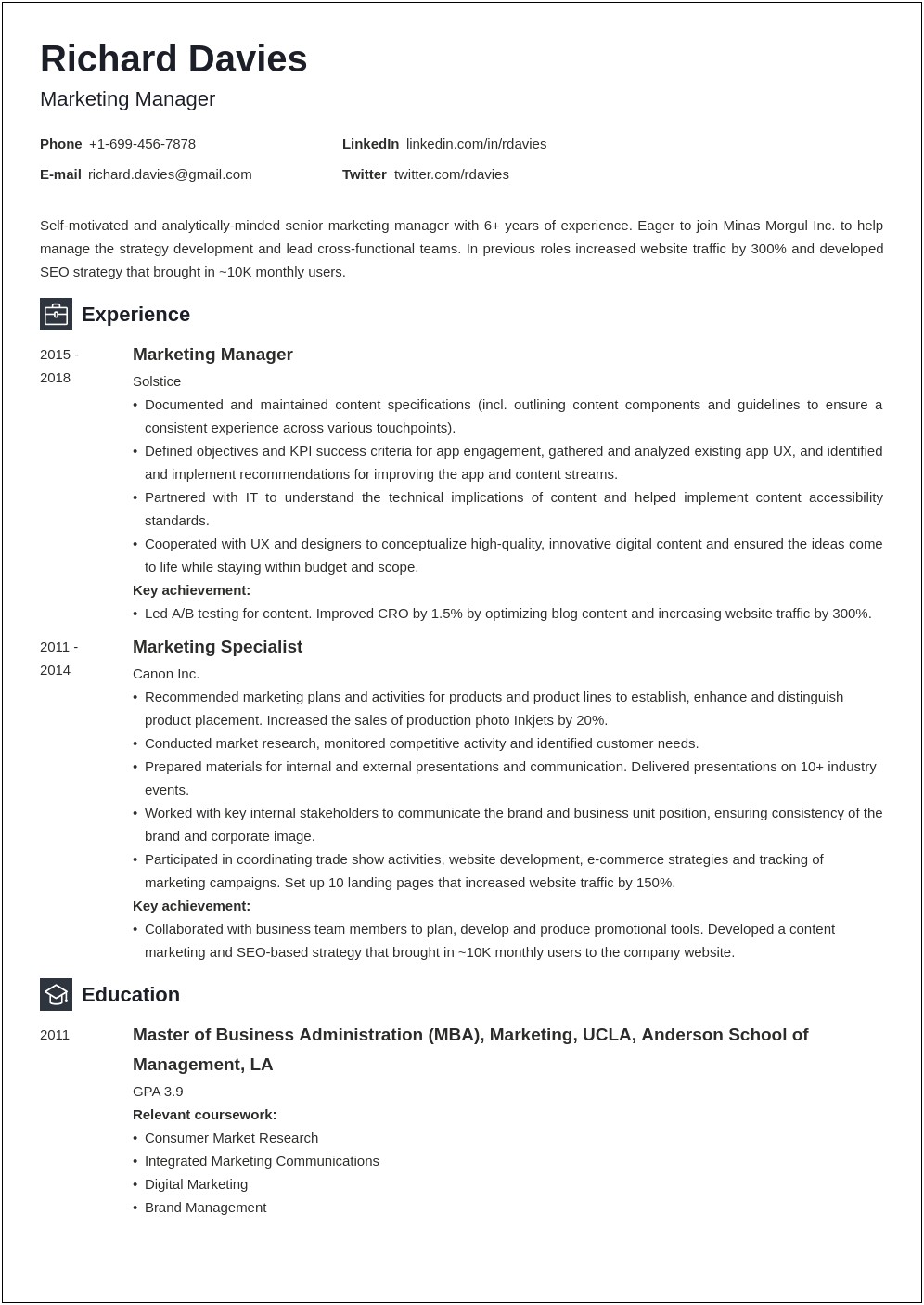 Resume For Marketing Job With No Experience