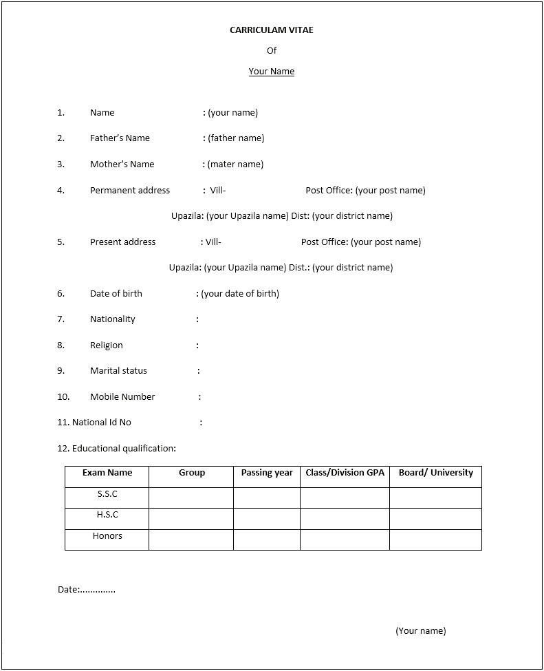 Resume For Masters Application Sample Pdf
