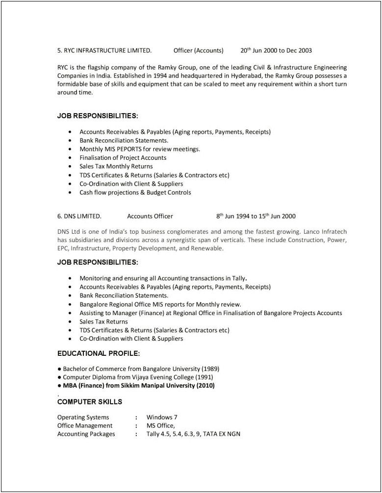 Resume For Mba Finance Fresher In Word Format