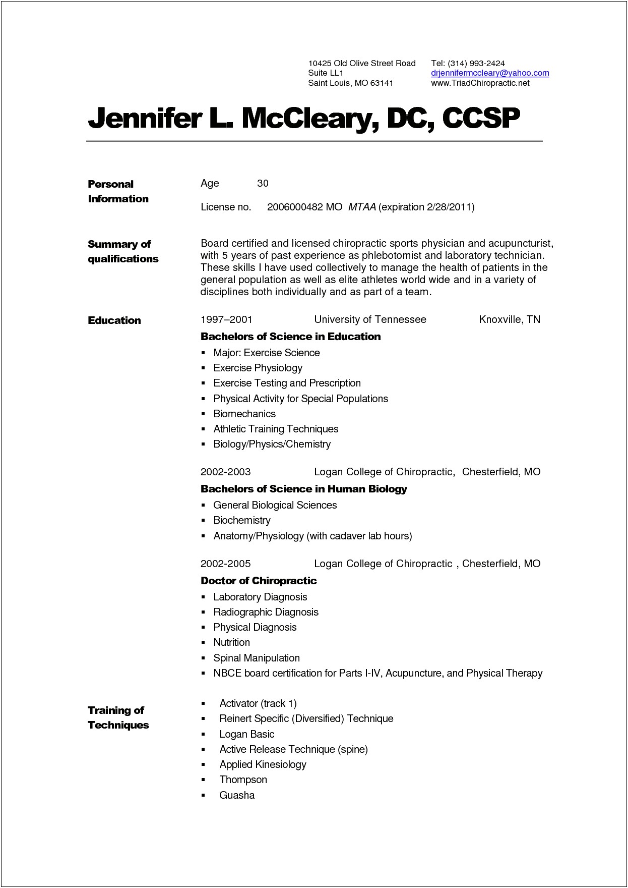 Resume For Medical School Application Sample