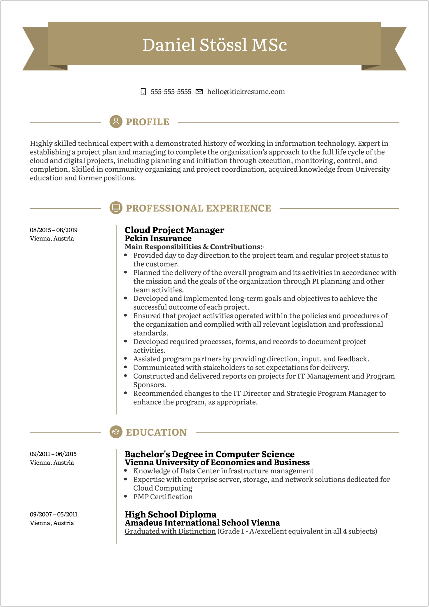 Resume For Project Manager It Infrastructure