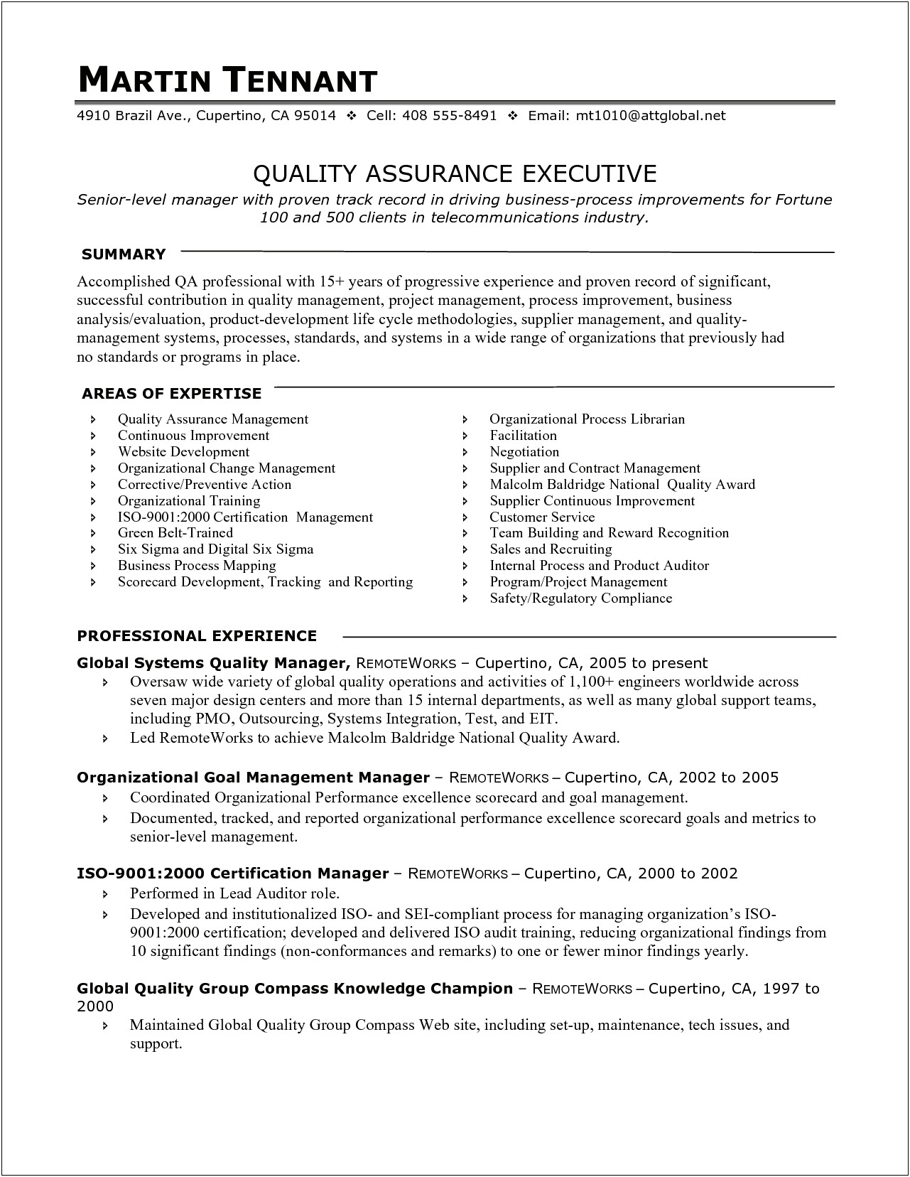 Resume For Qc Manager In Pharma