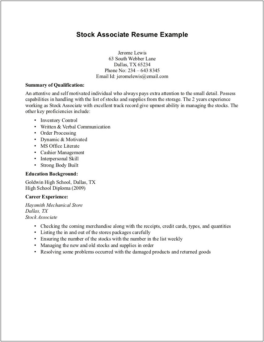 Resume For Students With No Job Experience