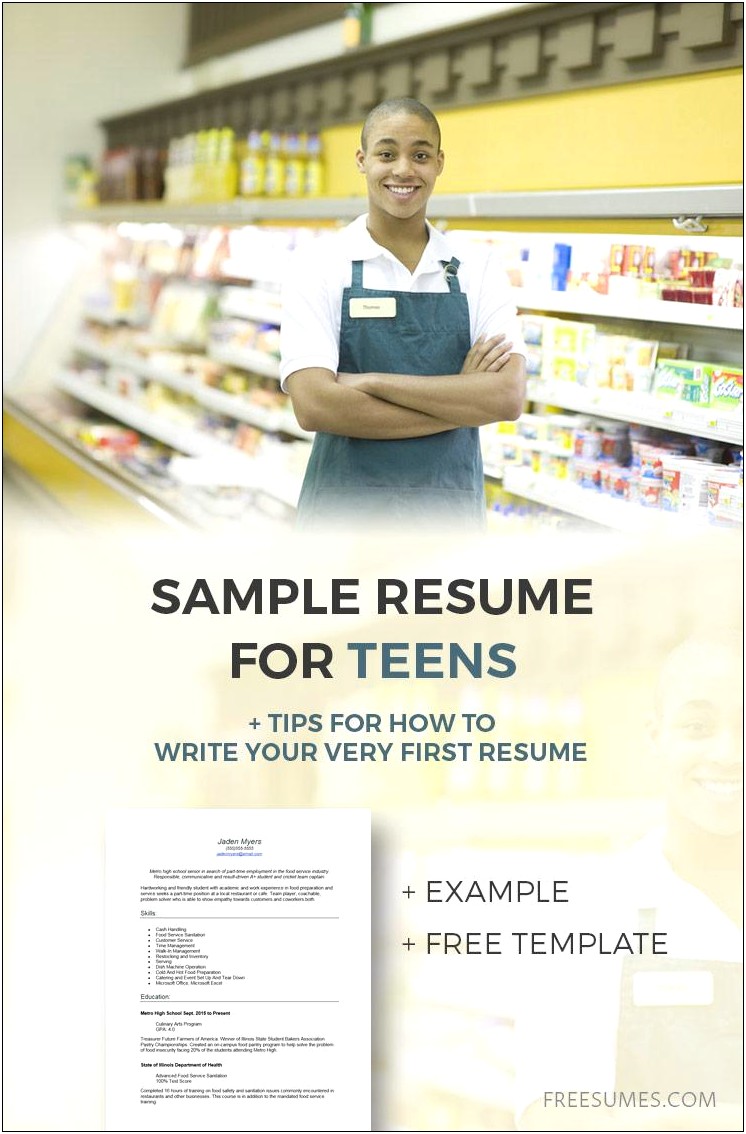 Resume For Teen Applying For Jobs