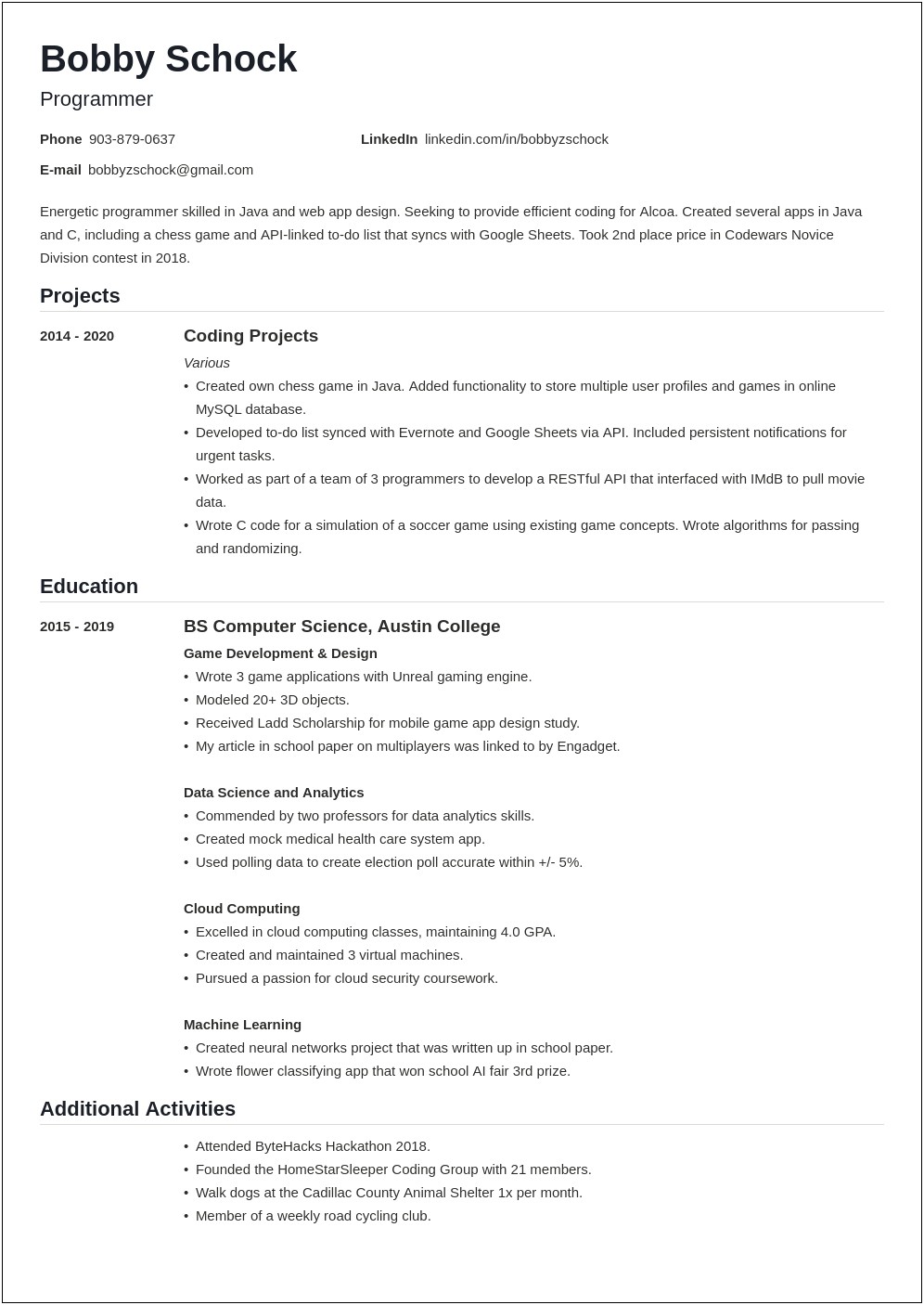Resume For Youth With No Experience