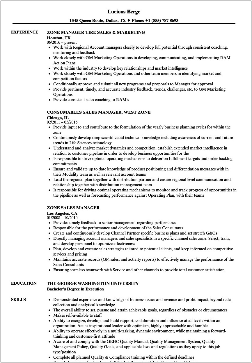Resume Format For Area Sales Manager In Pharma
