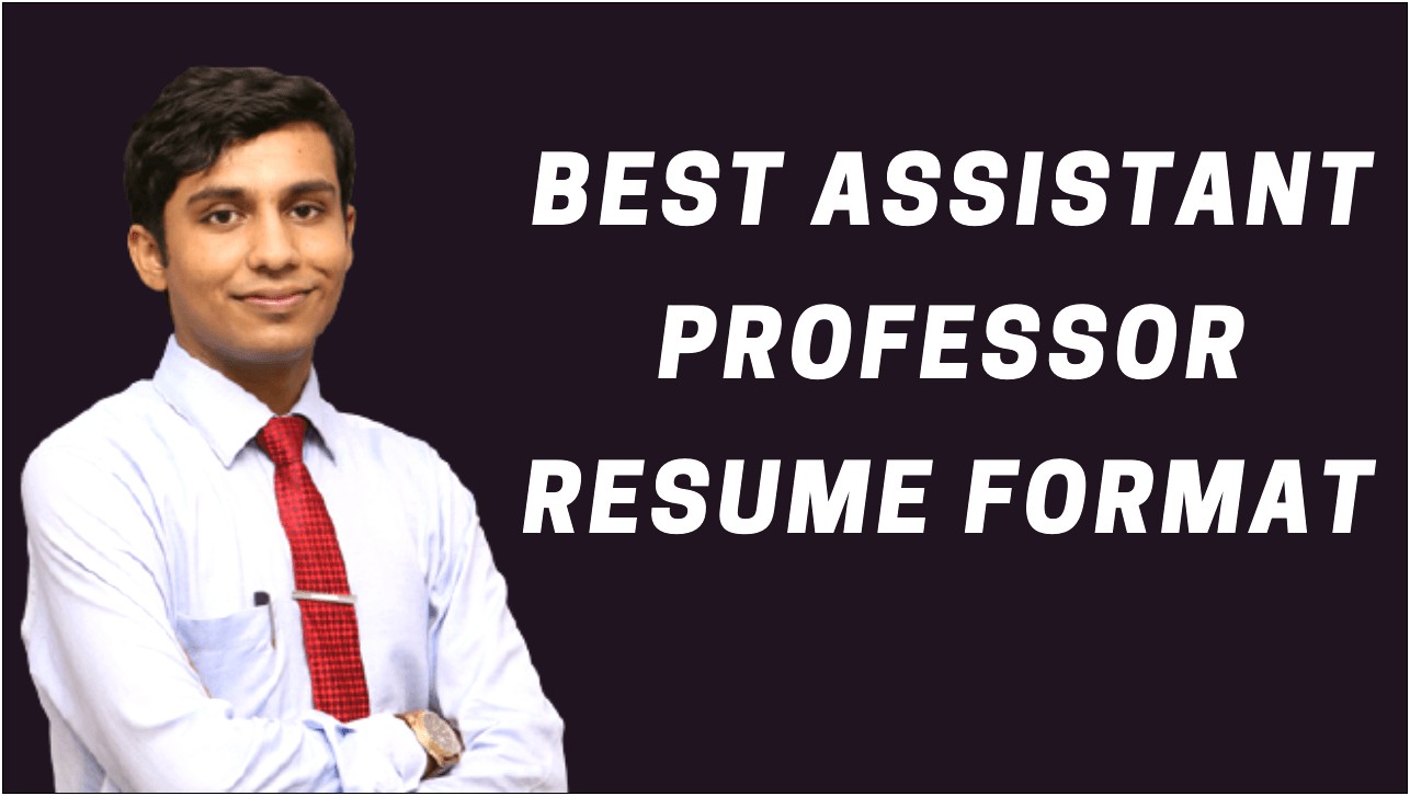 Resume Format For Assistant Professor In Management