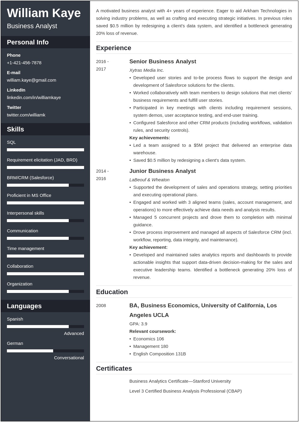Resume Format For Bank Jobs In India