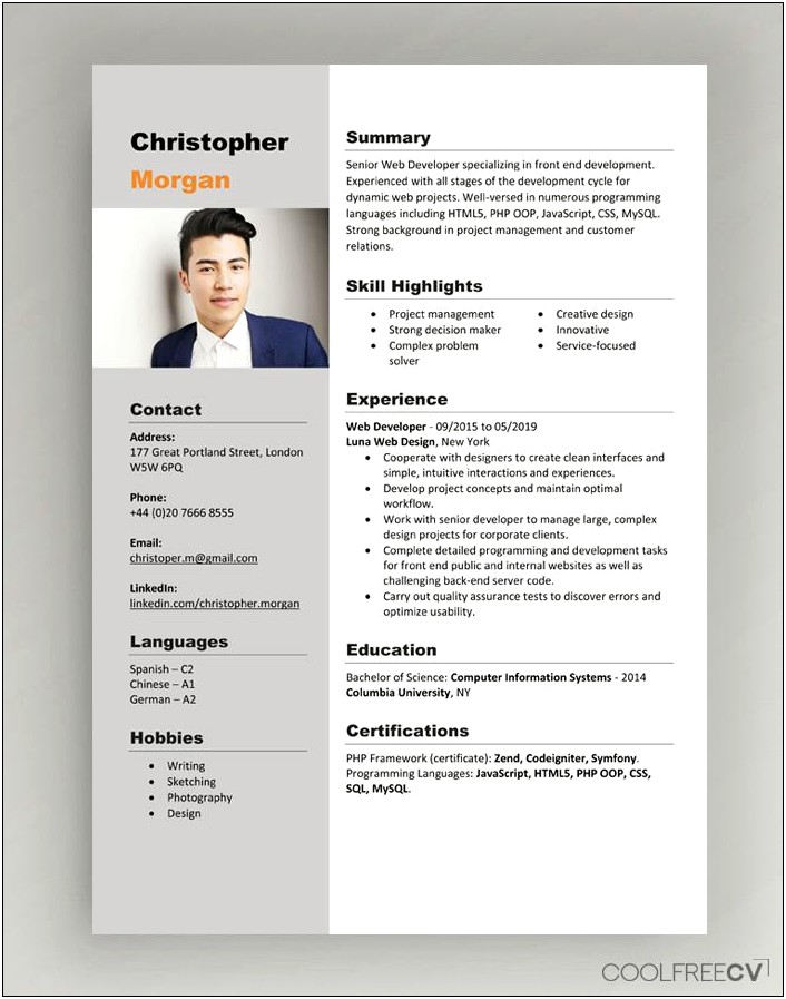 Resume Format For Job In Word File Download