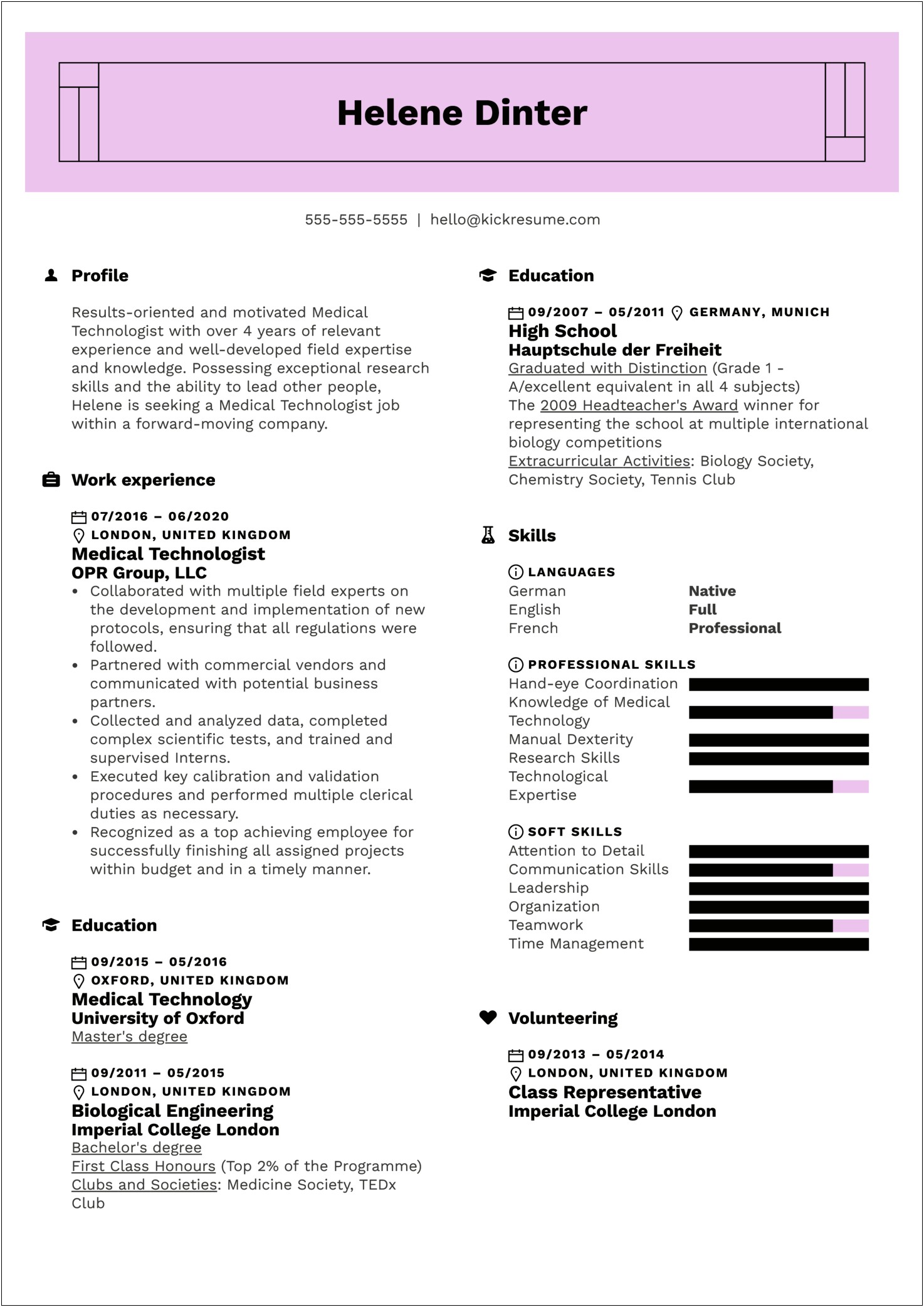 Resume Format For Lab Technician Job