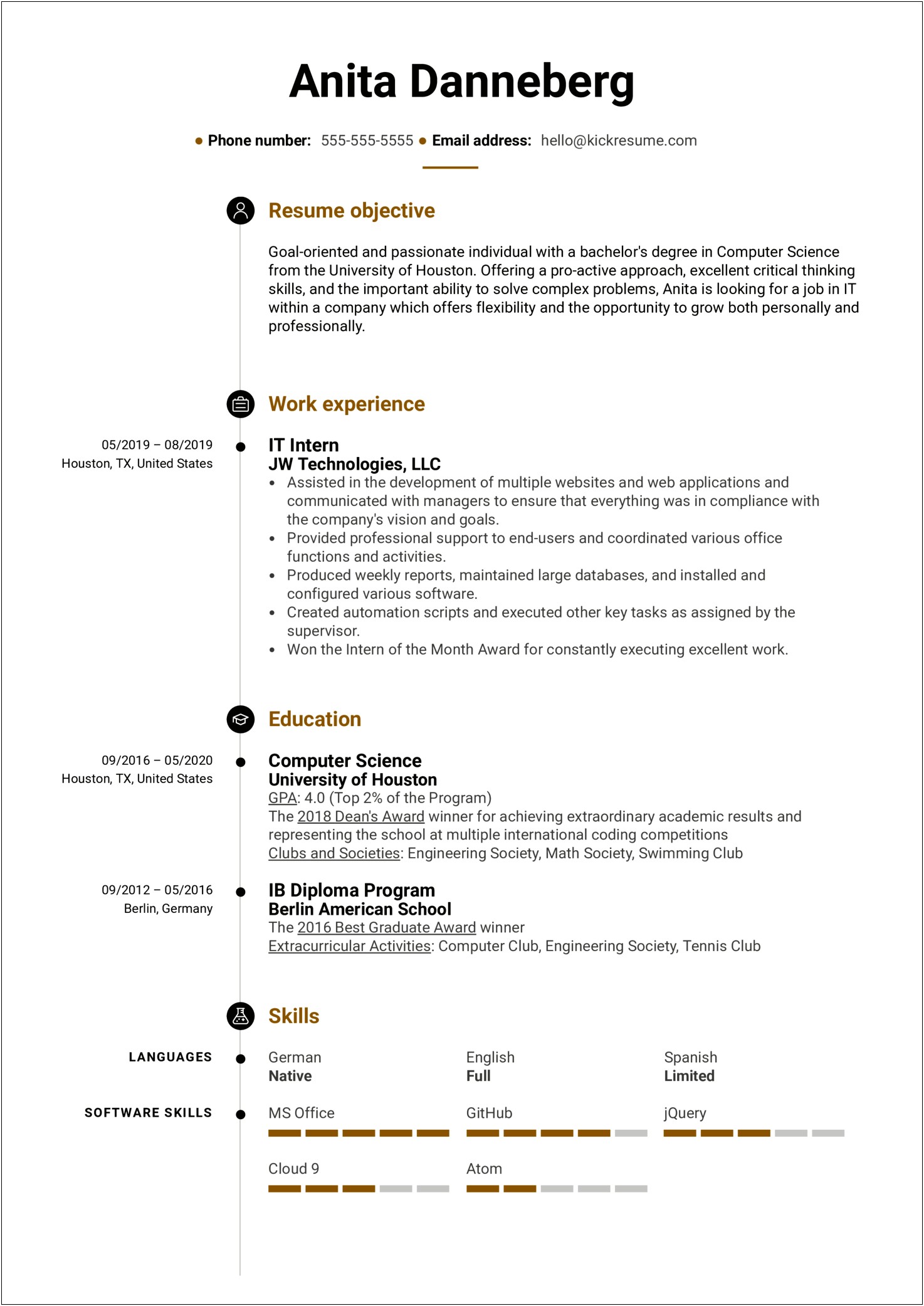 Resume Format For Recent College Graduate Without Experience