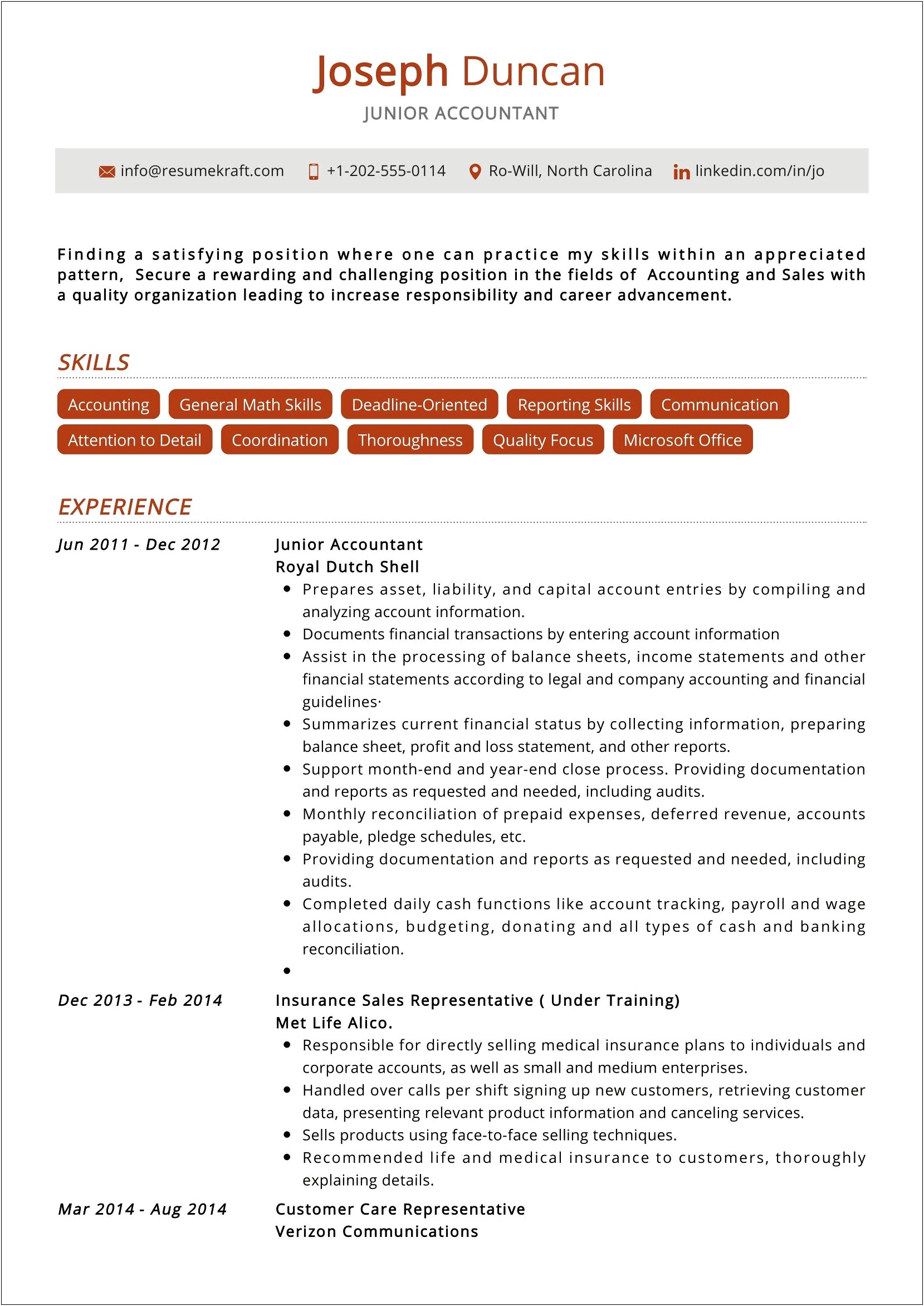 Resume Format Free Download For Accountant