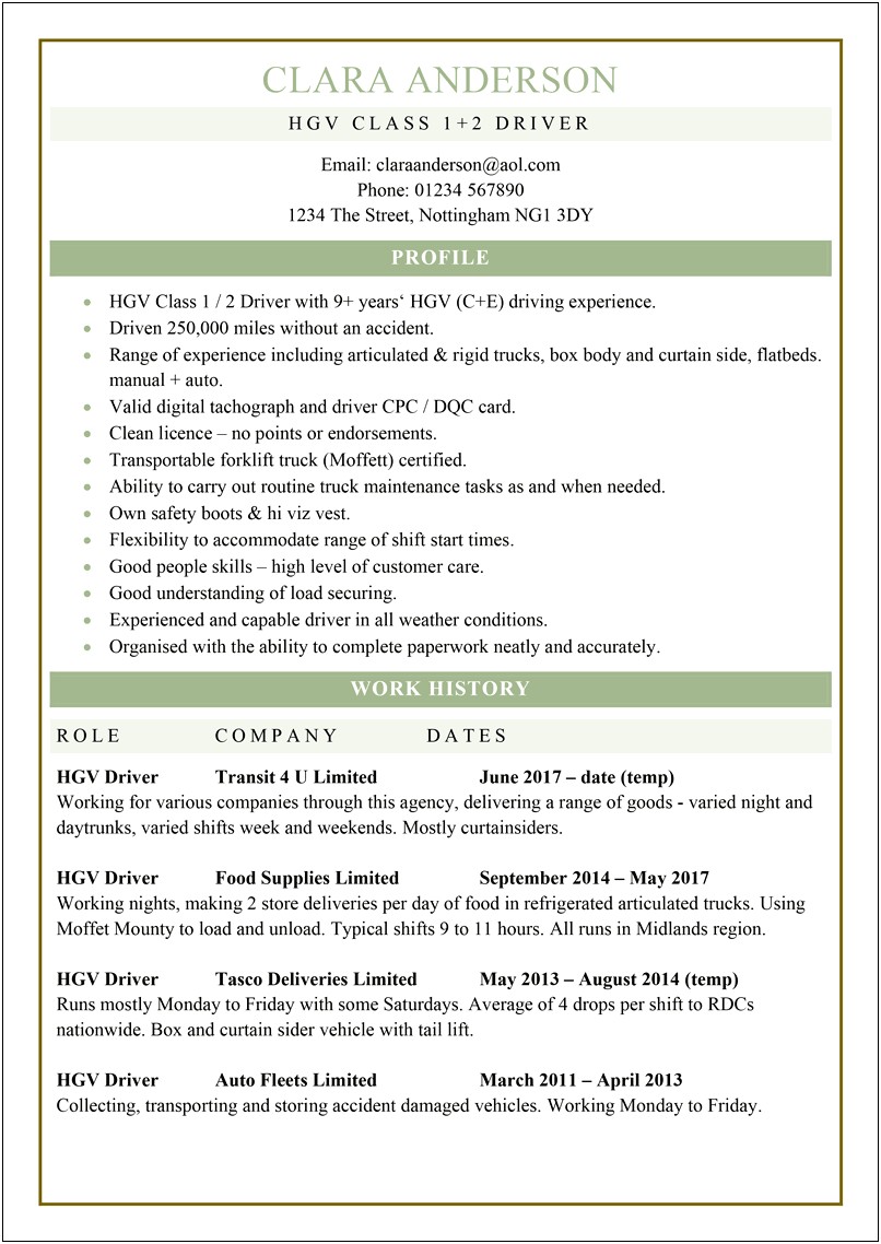 Resume Format In Word Free Download