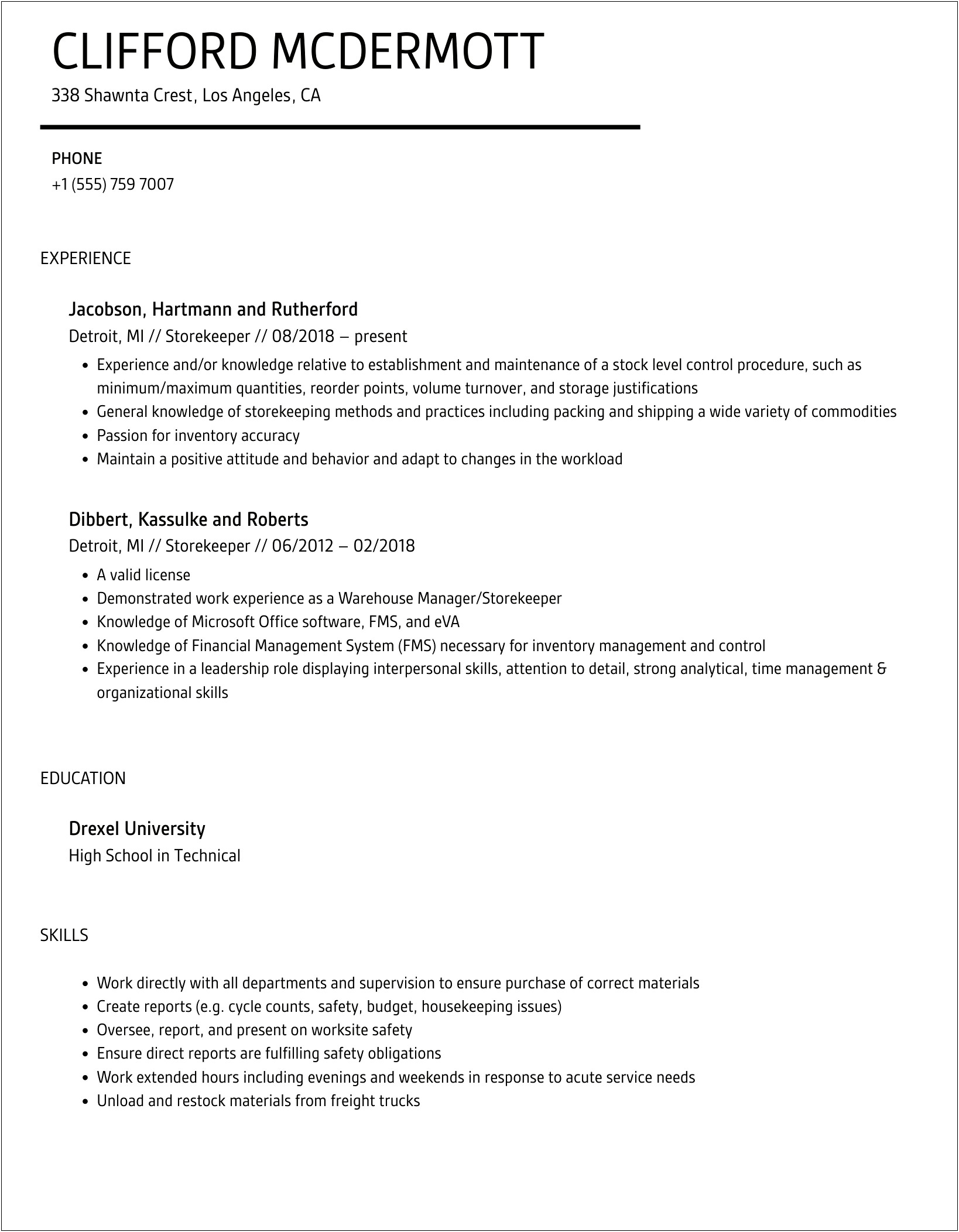 Resume Goal For Weekend Only Job