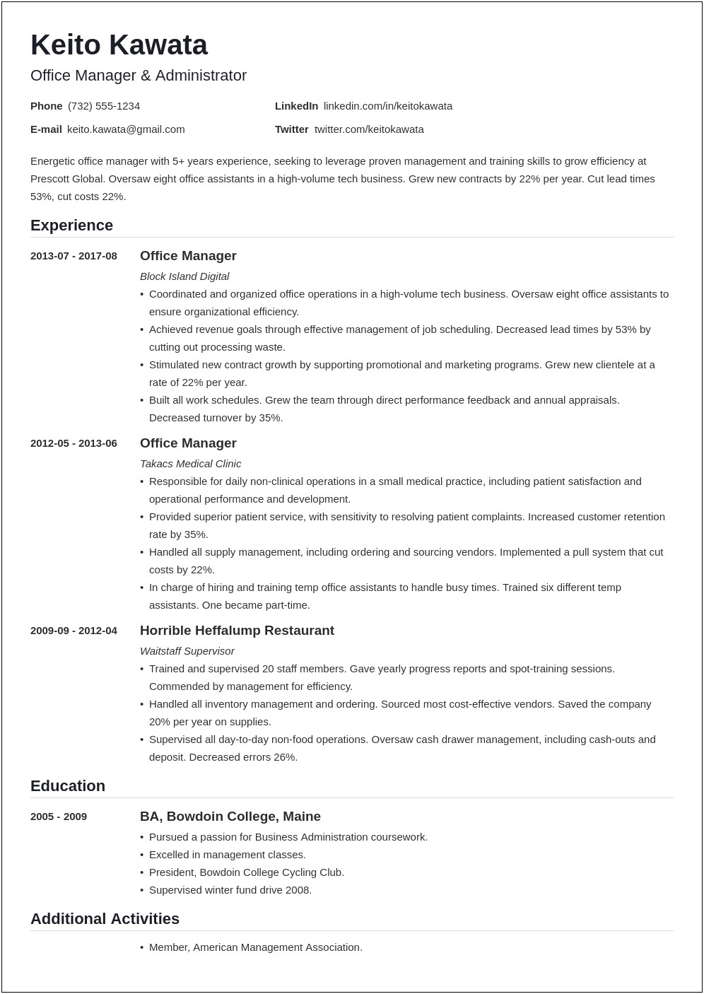 Resume Heading Examples For Chiropractic Assistant Receptionist